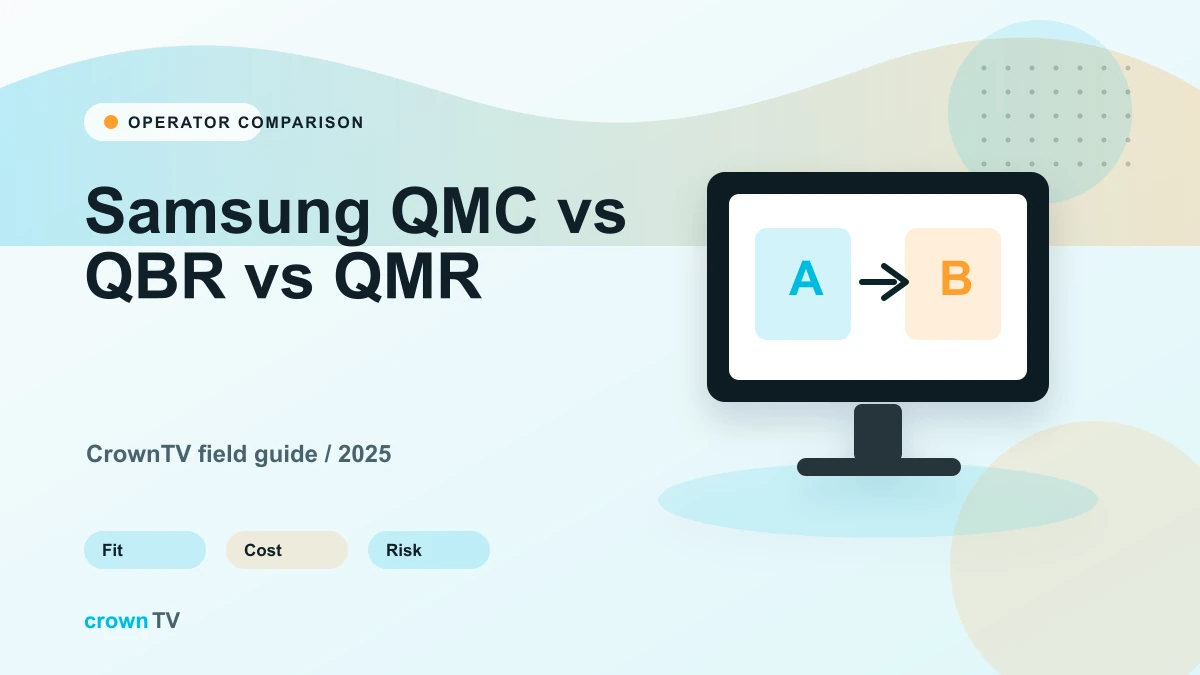 Samsung QMC vs QBR vs QMR: How to Pick the Right Commercial Display Series (2026)
