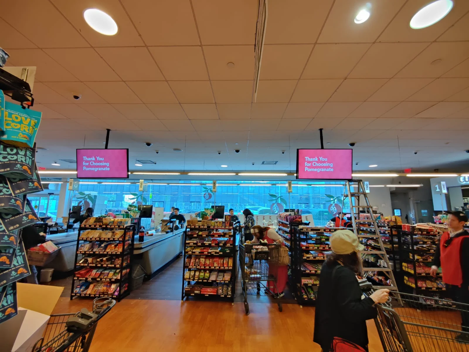Pomegranate specialty grocery — CrownTV install in grocery.