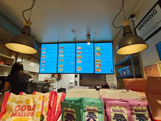 CrownTV digital menu board at Deli Market