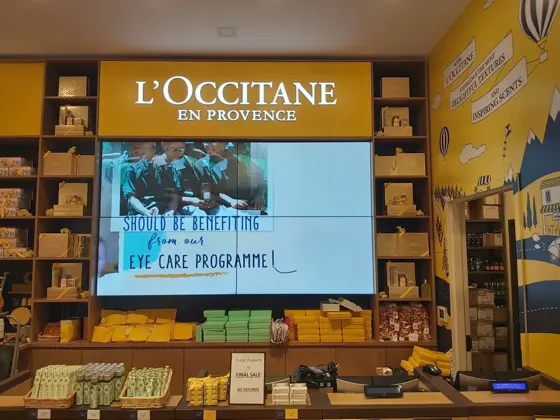CrownTV digital signage at L'Occitane Boutique