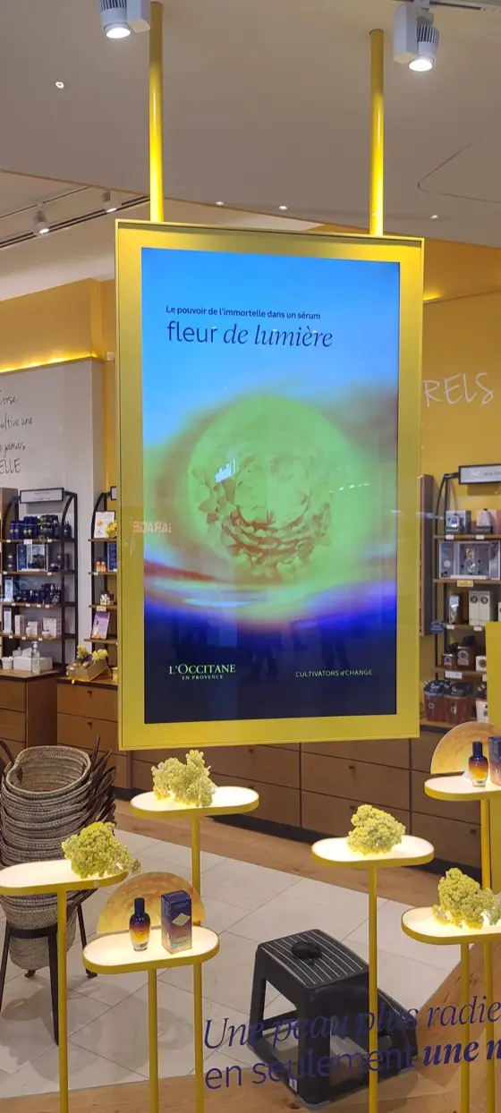 CrownTV digital signage at L'Occitane Boutique