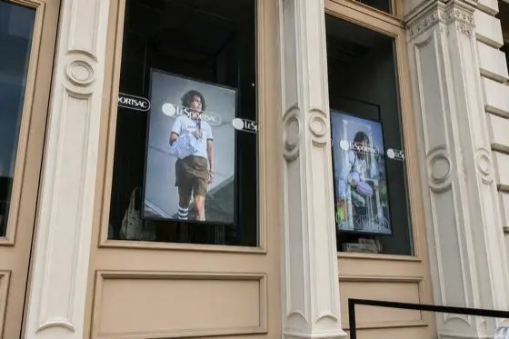 CrownTV window digital signage at LeSportsac