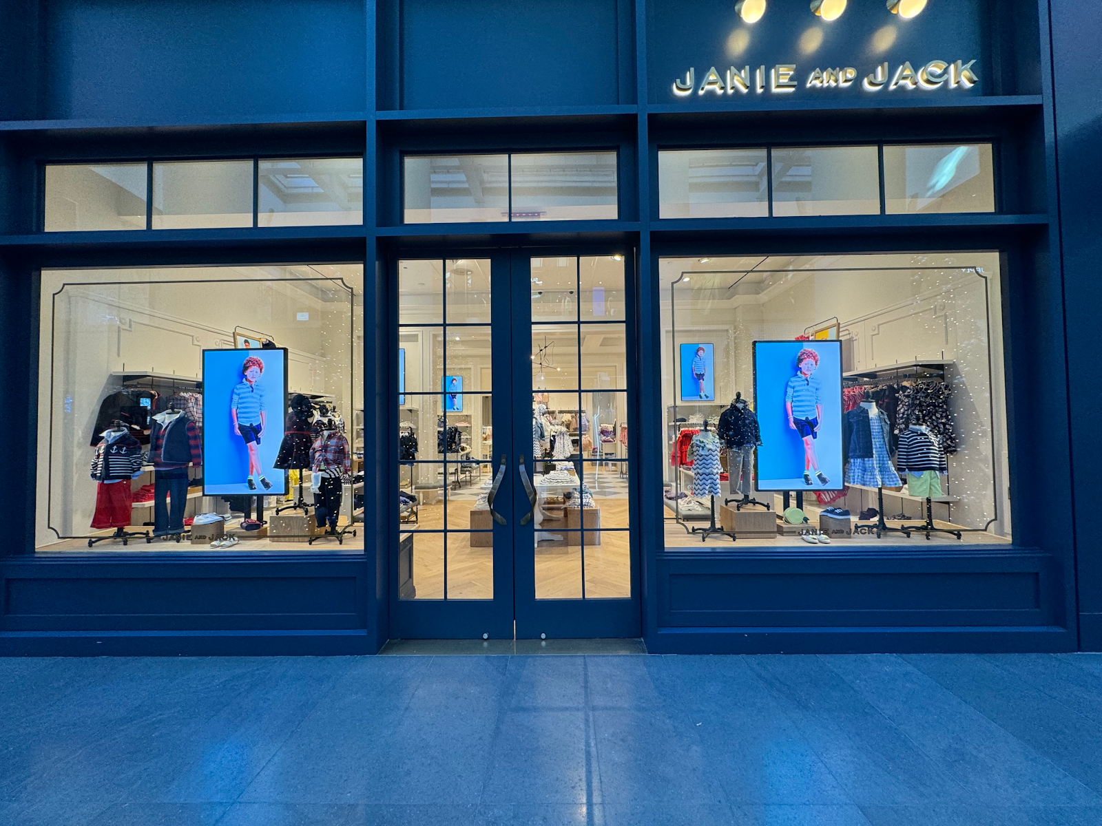 window digital screen installation for Janie and Jack