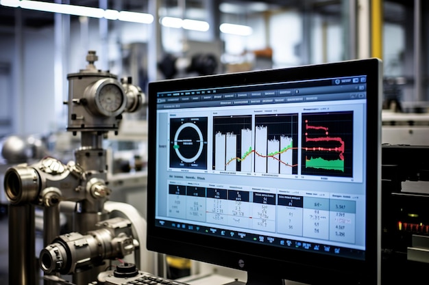 Digital screen showing realtime data from interconnected devices depicting Industry 40